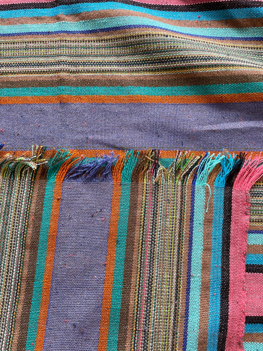 X large pink green striped throw blanket, woven throw for couch, chair & sofa, Fall colorful throw, bed runner, funky throw for living room