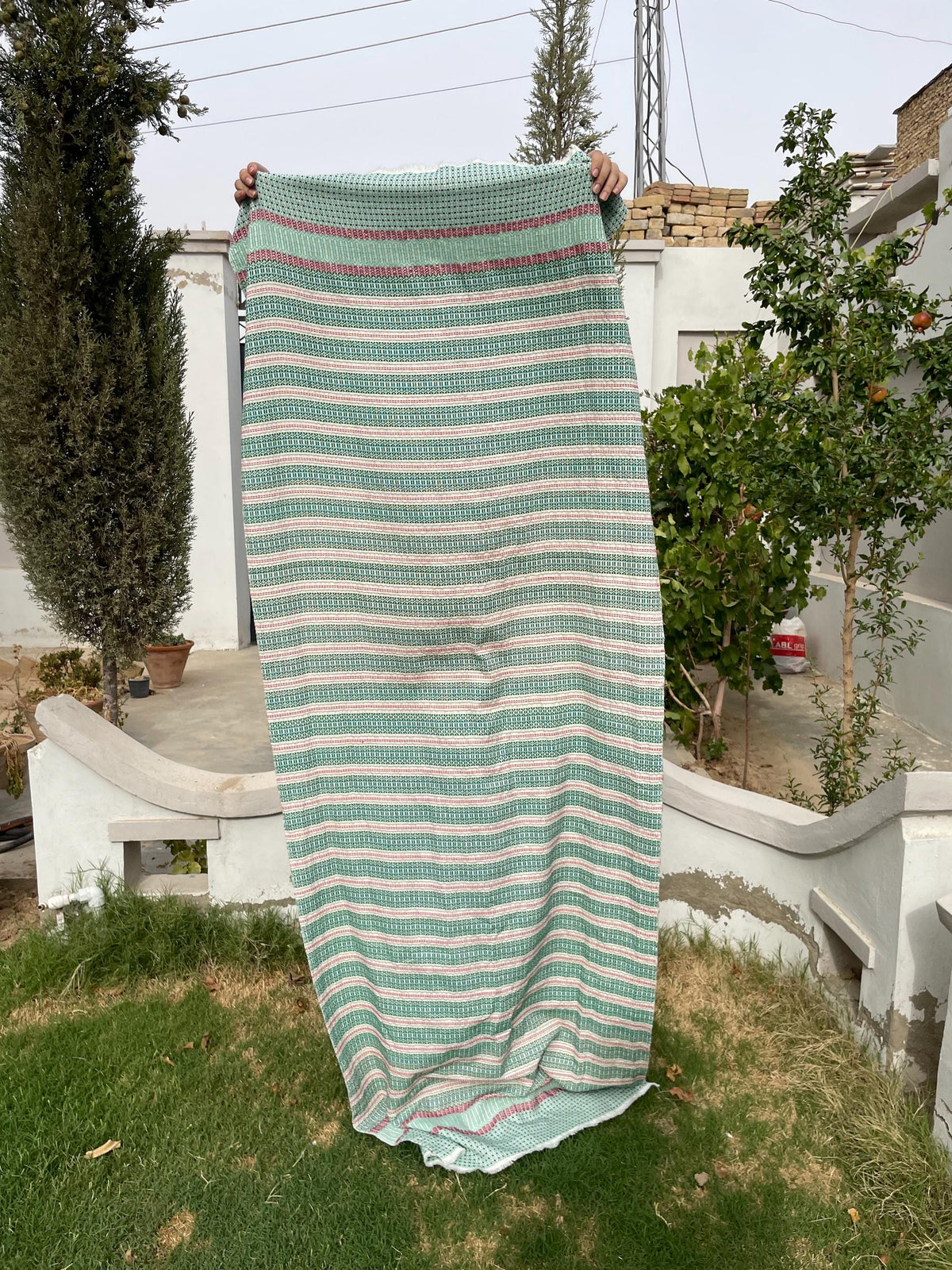 Handwoven Cotton Rebozo Shawl: Traditional Pakistani Scarf, Labor Support