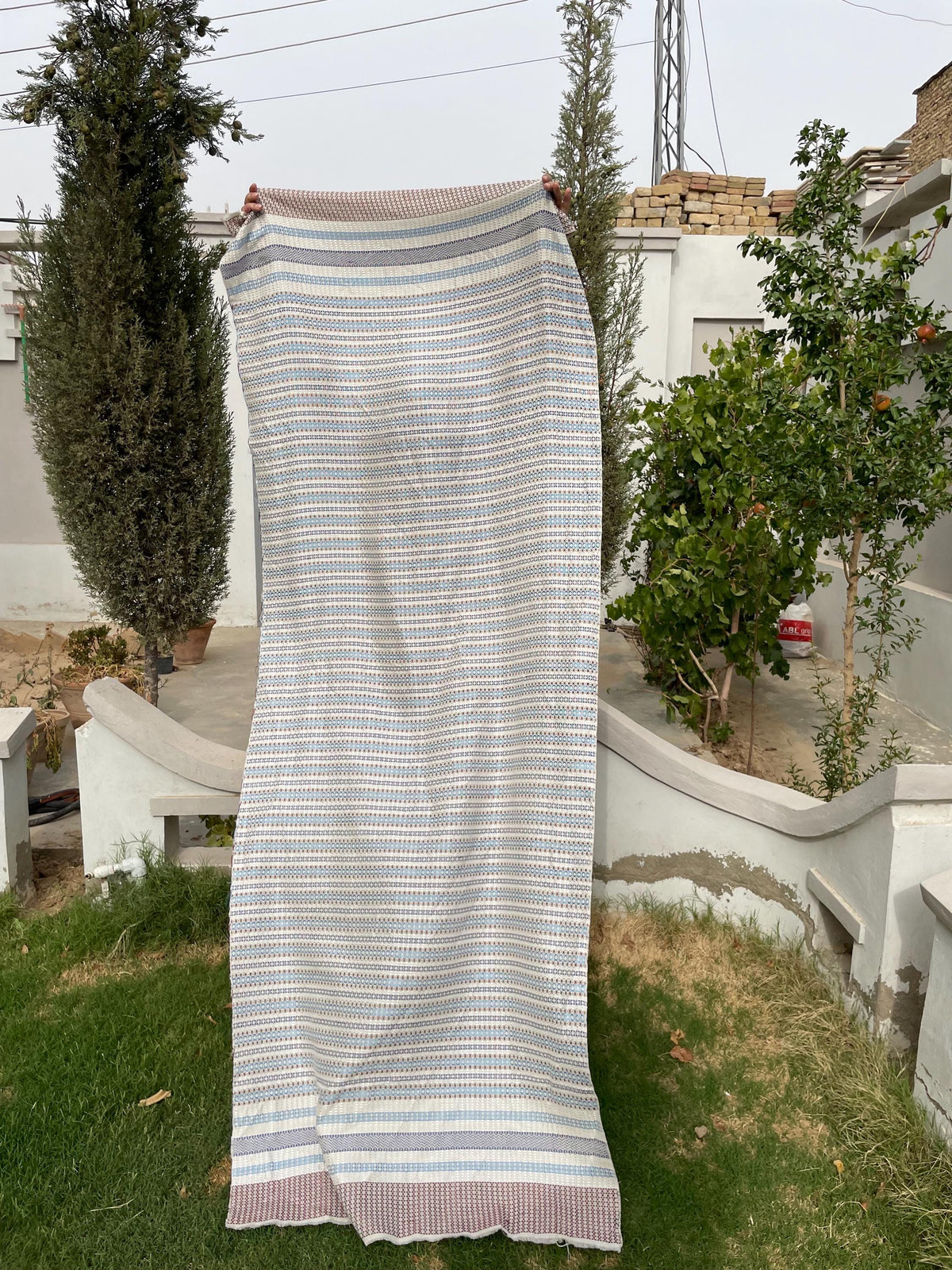 Handwoven Cotton Rebozo Shawl: Pakistani Artisan Scarf, Pregnancy & Labor Support