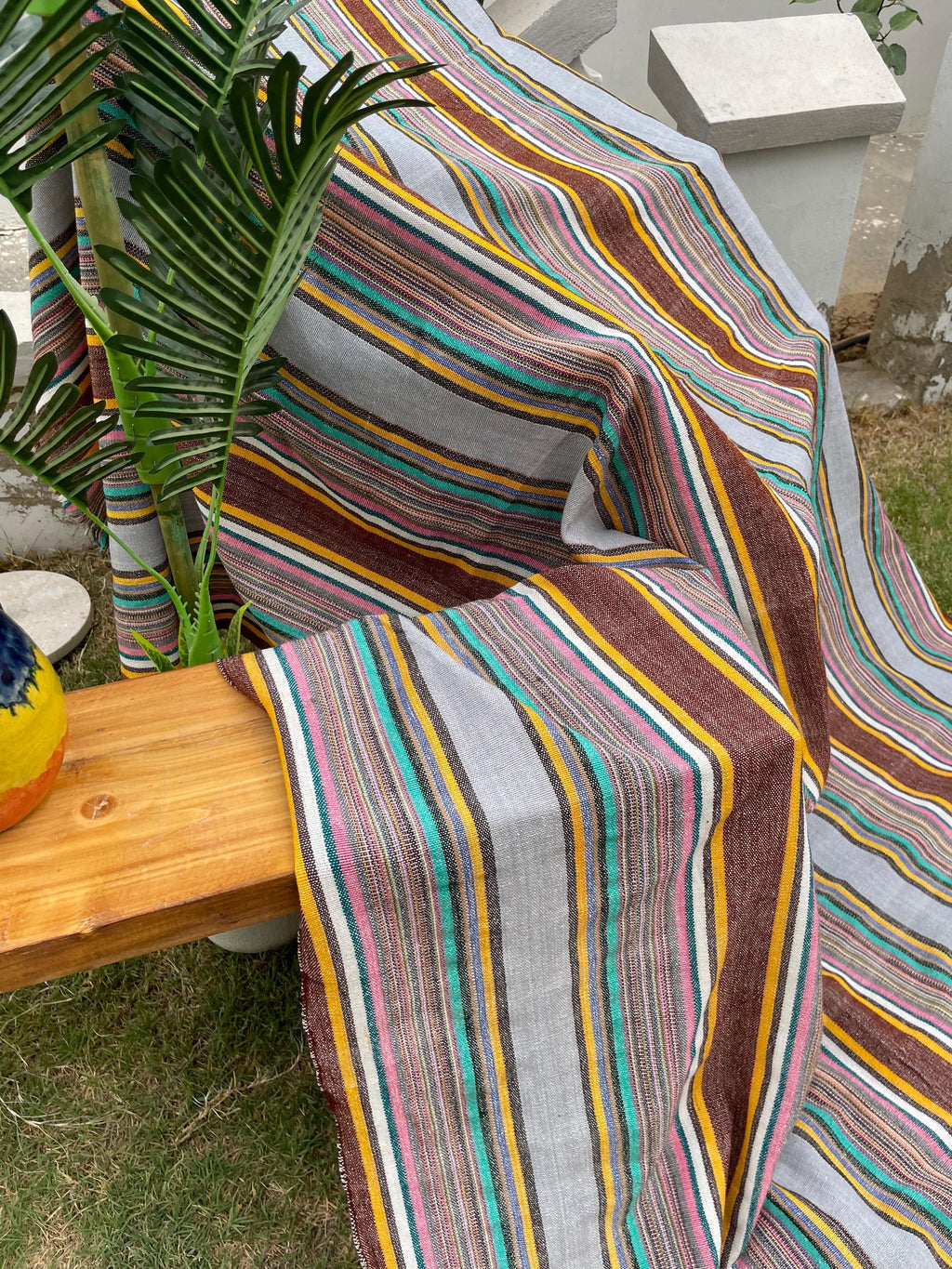 X large striped throw blanket, woven throw for couch, chair & sofa, Fall throw, colorful throw, Bed runner, funky throw for living room