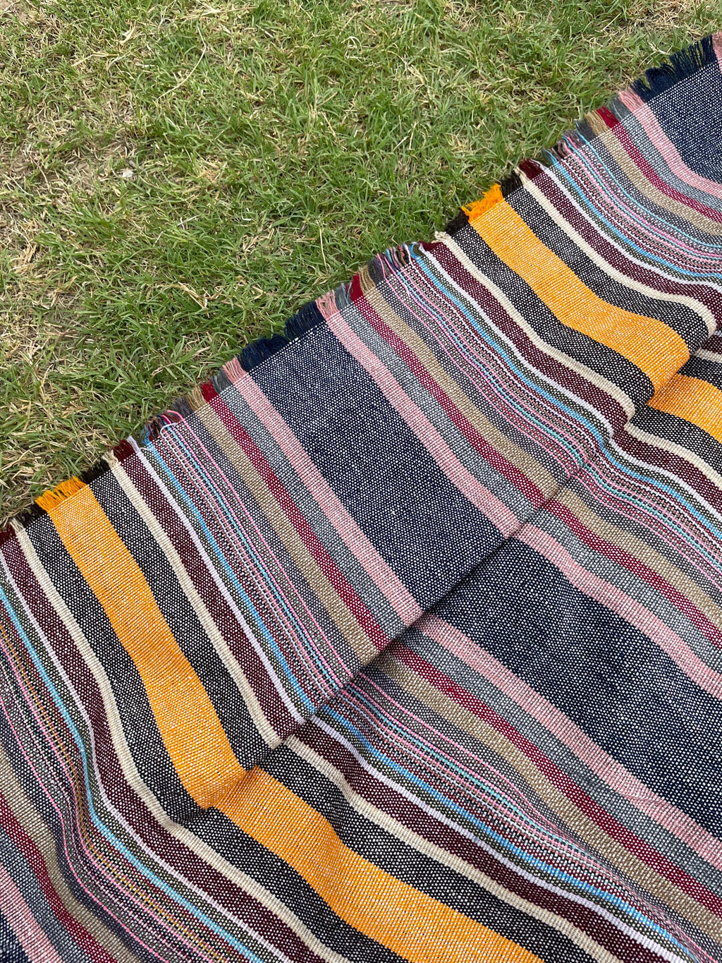X large purple striped throw blanket, woven throw for couch, chair & sofa, colorful throw, bed runner, funky throw for living room