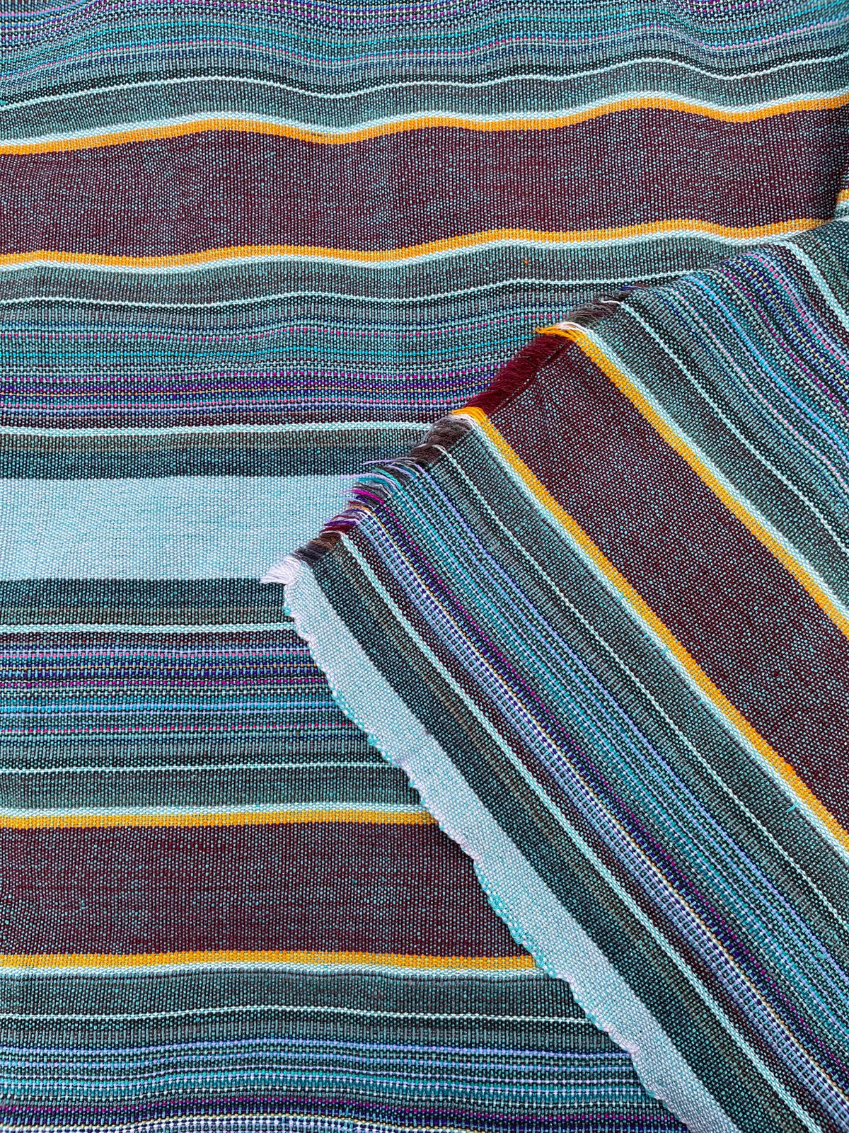 X large green striped throw blanket, woven throw for couch, chair & sofa, Christmas fall throw, bed runner, colorful throw for living room