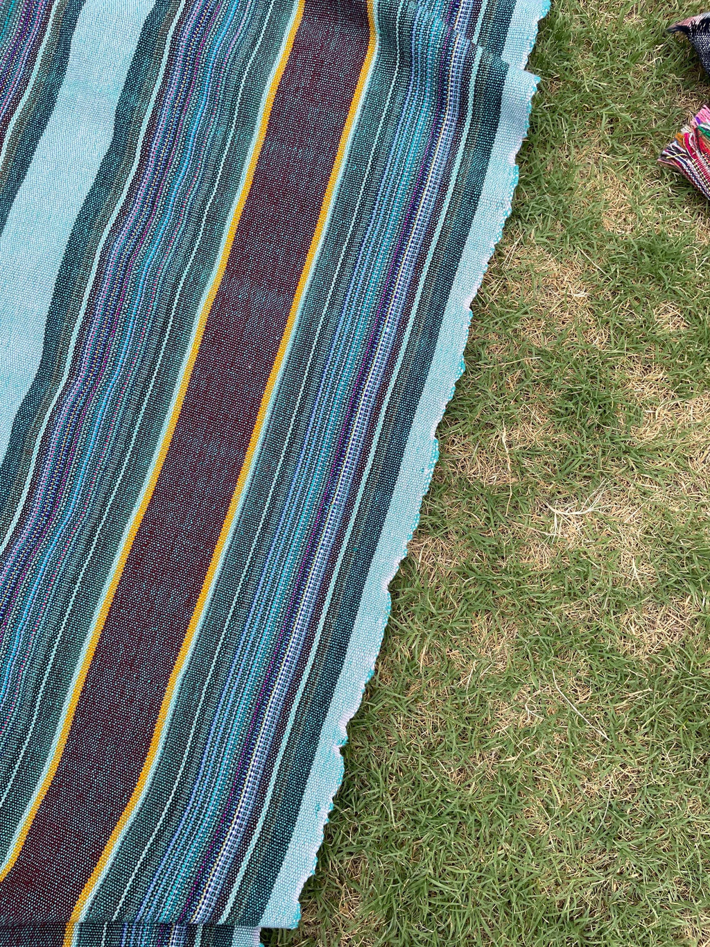 X large green striped throw blanket, woven throw for couch, chair & sofa, Christmas fall throw, bed runner, colorful throw for living room