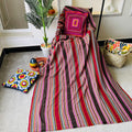X large pink striped throw blanket, woven throw for couch, chair & sofa, colorful throw, Bed runner, funky throw for living room