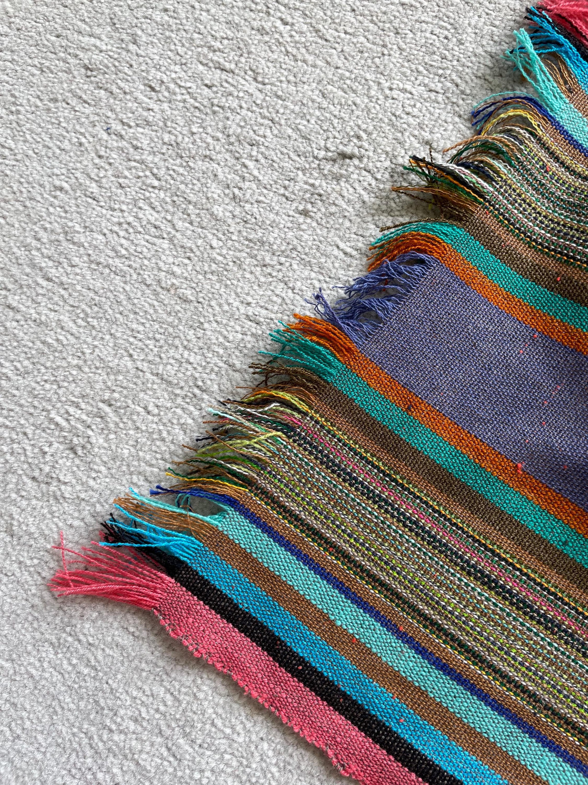X large pink green striped throw blanket, woven throw for couch, chair & sofa, Fall colorful throw, bed runner, funky throw for living room