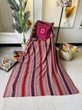 X large striped throw blanket, woven throw for couch, chair & sofa, Summer throw, colorful throw, funky throw for living room, Bed runner