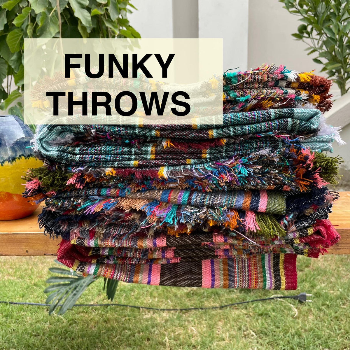 X large striped throw blanket, woven throw for couch, chair & sofa, Summer throw, colorful throw, funky throw for living room, Bed runner