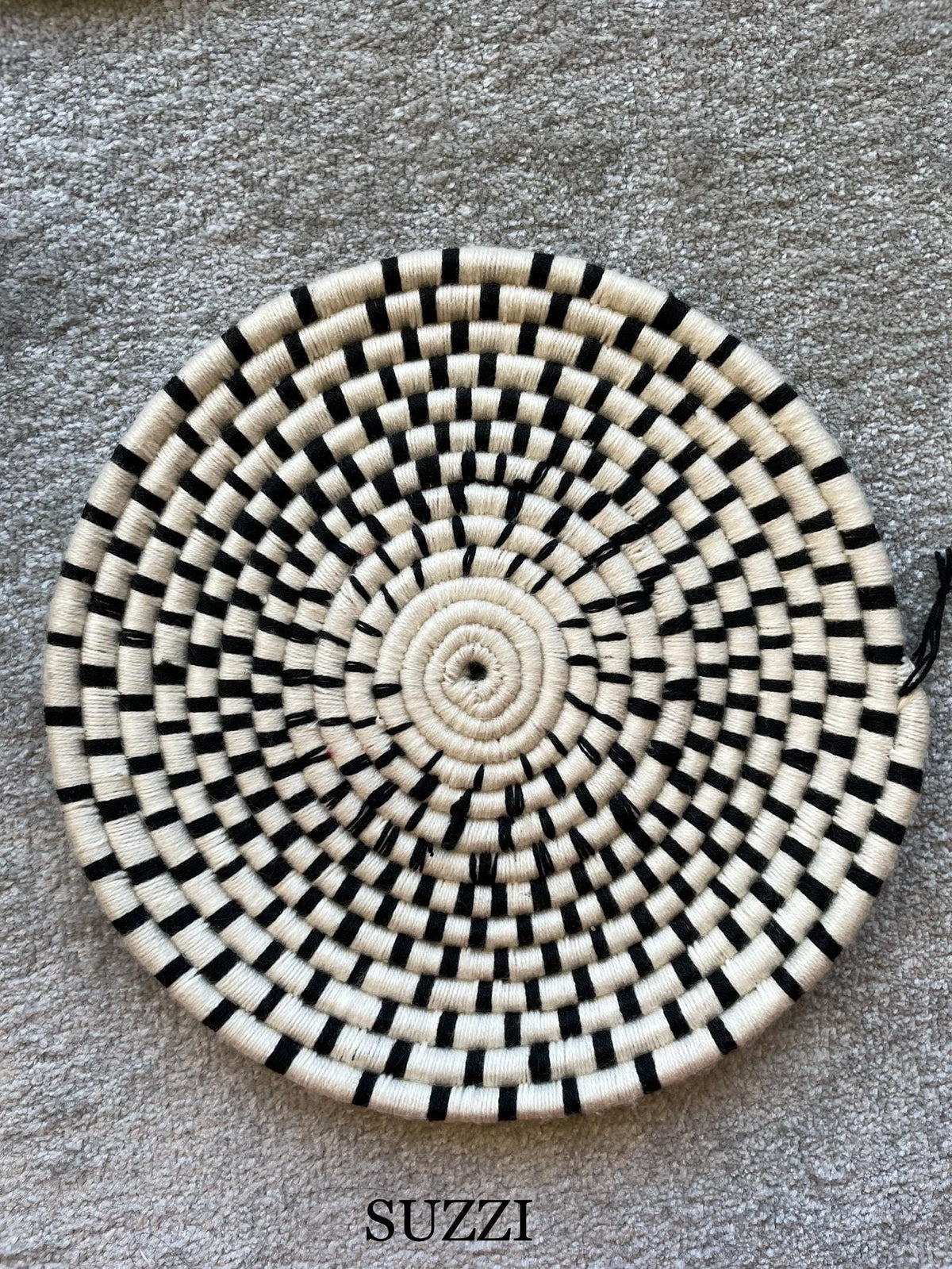 Handwoven Wall Basket Set of 10, Bohemian Wall Hanging, Black And White wall Art, Woven African Baskets, Living Room & Bedroom Wall Art