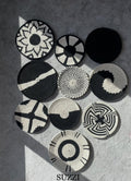 Handwoven Wall Basket Set of 10, Bohemian Wall Hanging, Black And White wall Art, Woven African Baskets, Living Room & Bedroom Wall Art