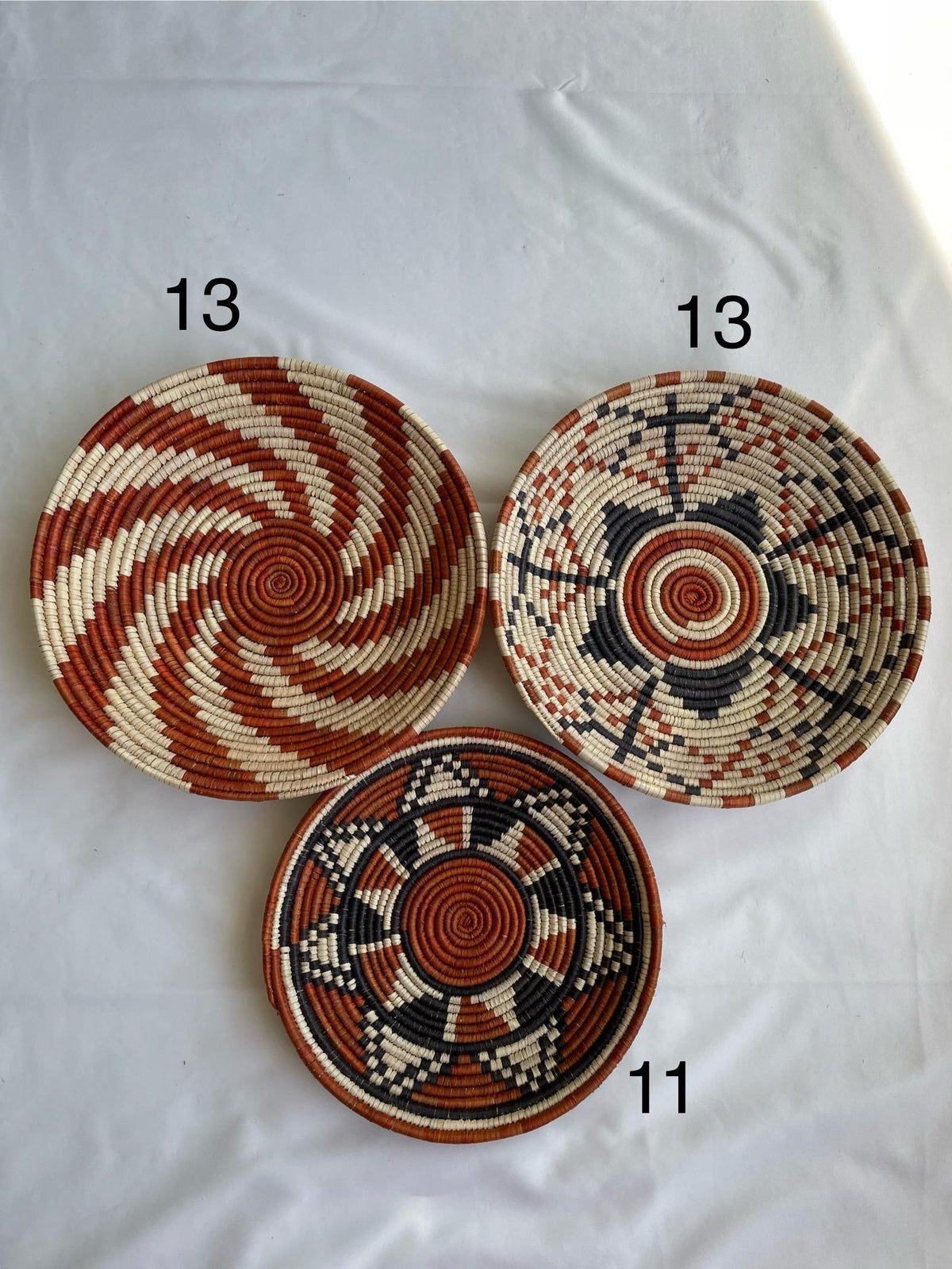 Woven Wall Basket Decor Set Of 3, Boho Wall Basket Set, Woven Wall Hanging Baskets, Rustic Wall Baskets, Sea Grass African Baskets