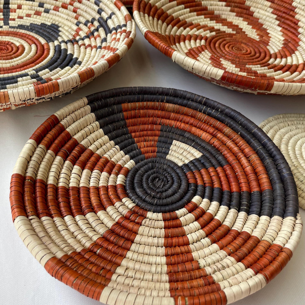 Wall Hanging Baskets Set Of 6, Hand Woven Wall Baskets, Boho Neutral Wall Baskets, Rustic Wall Baskets, Bohemian Wall Hanging Decor