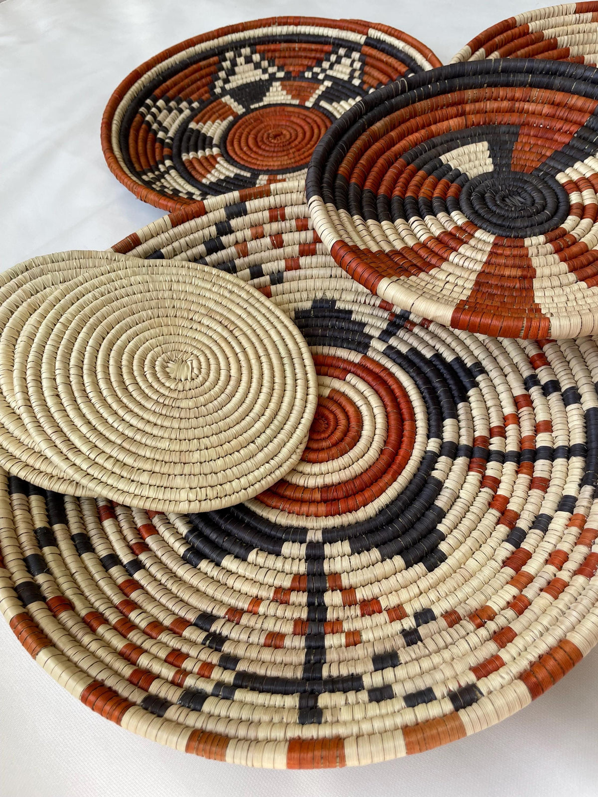 Wall Hanging Baskets Set Of 6, Hand Woven Wall Baskets, Boho Neutral Wall Baskets, Rustic Wall Baskets, Bohemian Wall Hanging Decor