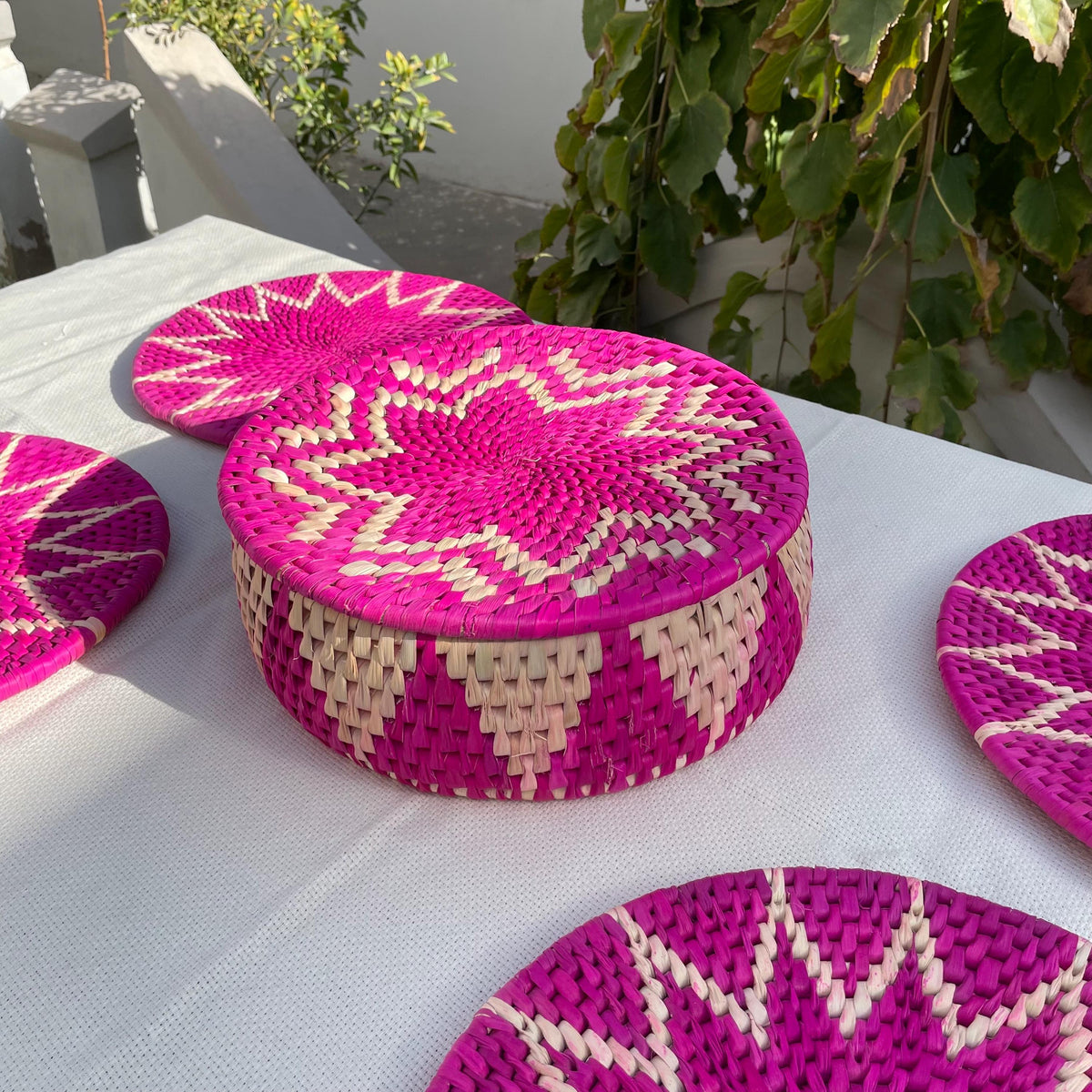 Handwoven Lid Basket By Suzzi Homes, Eco-Friendly Woven Basket with Lid, Rustic Storage Basket, Boho Decor, Fruit Storage, Organizer Basket