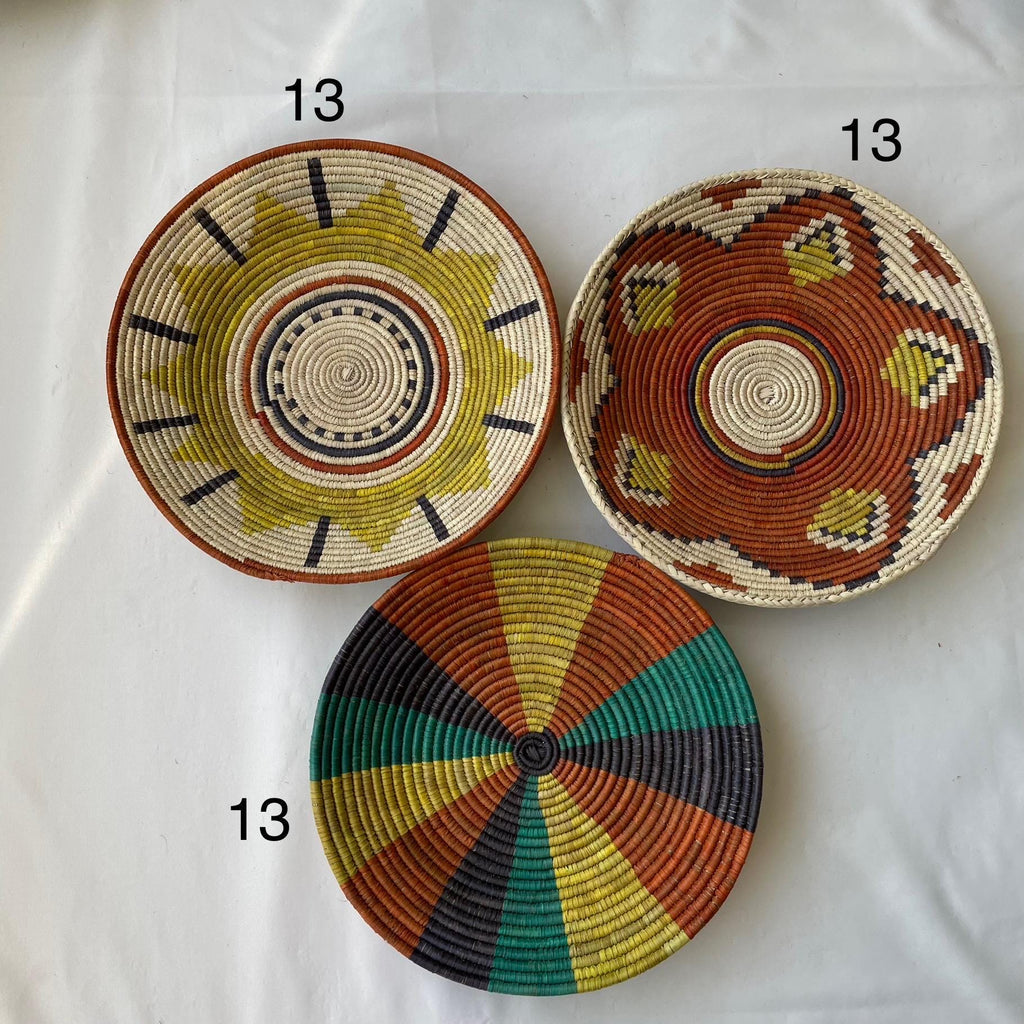 Wall Basket Decor Set Of 3, Hand Woven Basket Wall Art, Woven Wall Baskets, Boho Wall Baskets, African Wall Baskets, Wall Hanging Baskets