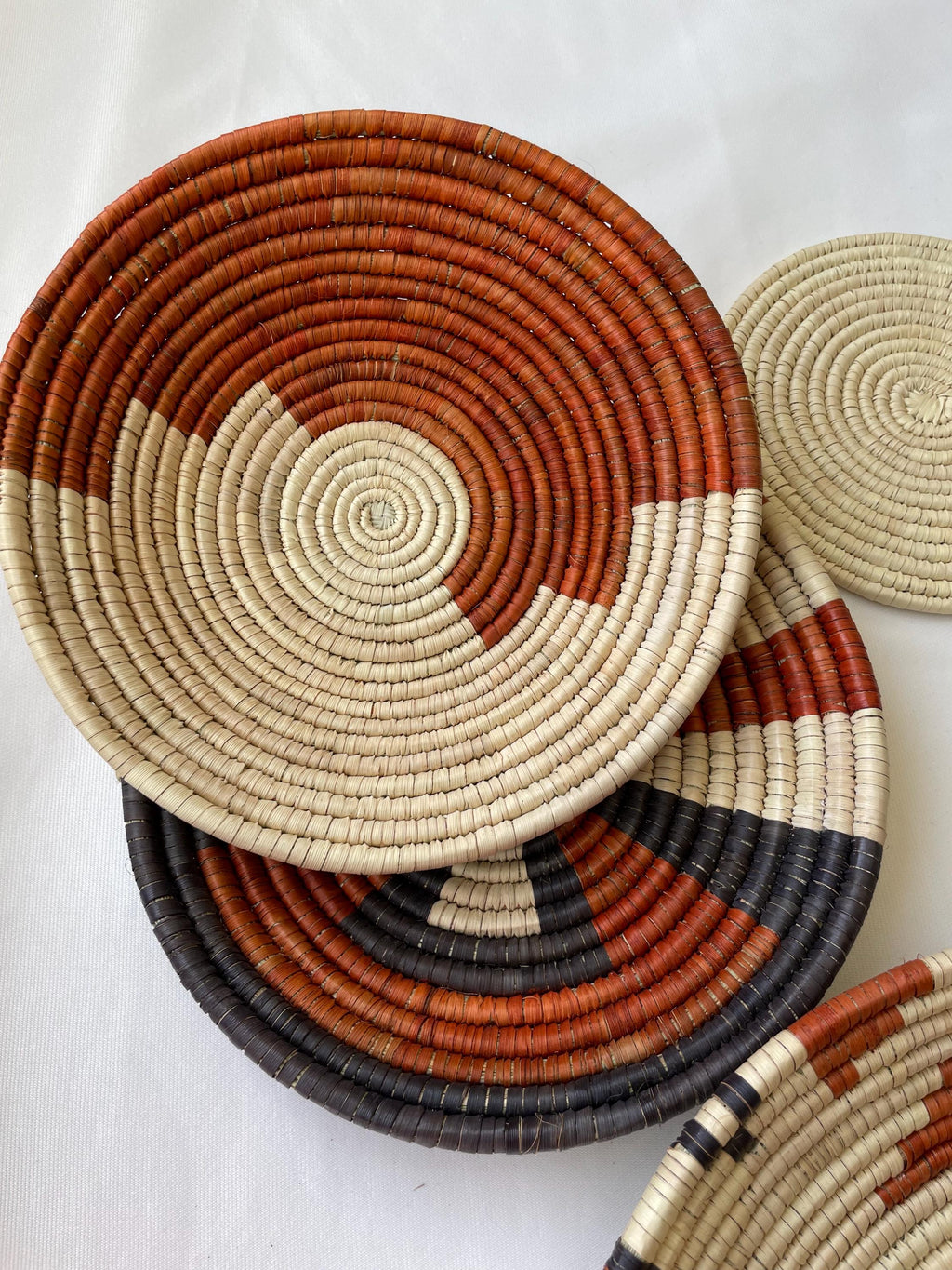 Neutral & Earthy Tones Woven Wall Baskets Set Of 9, Boho Wall Baskets decor, Basket Wall Art, Rustic Wall Hanging Decor, African Wall Basket