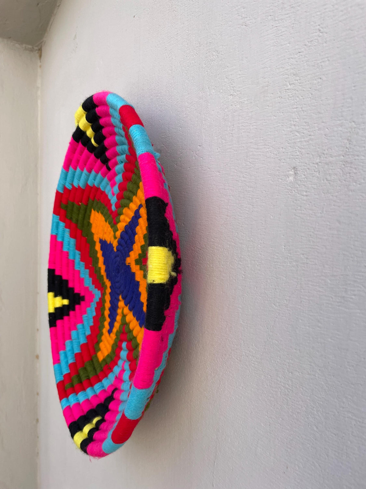 Boho Tribal Wall Baskets, Colorful Wall Basket, Woven African Basket, Basket Wall Art, Bohemian Wall Hanging Decor