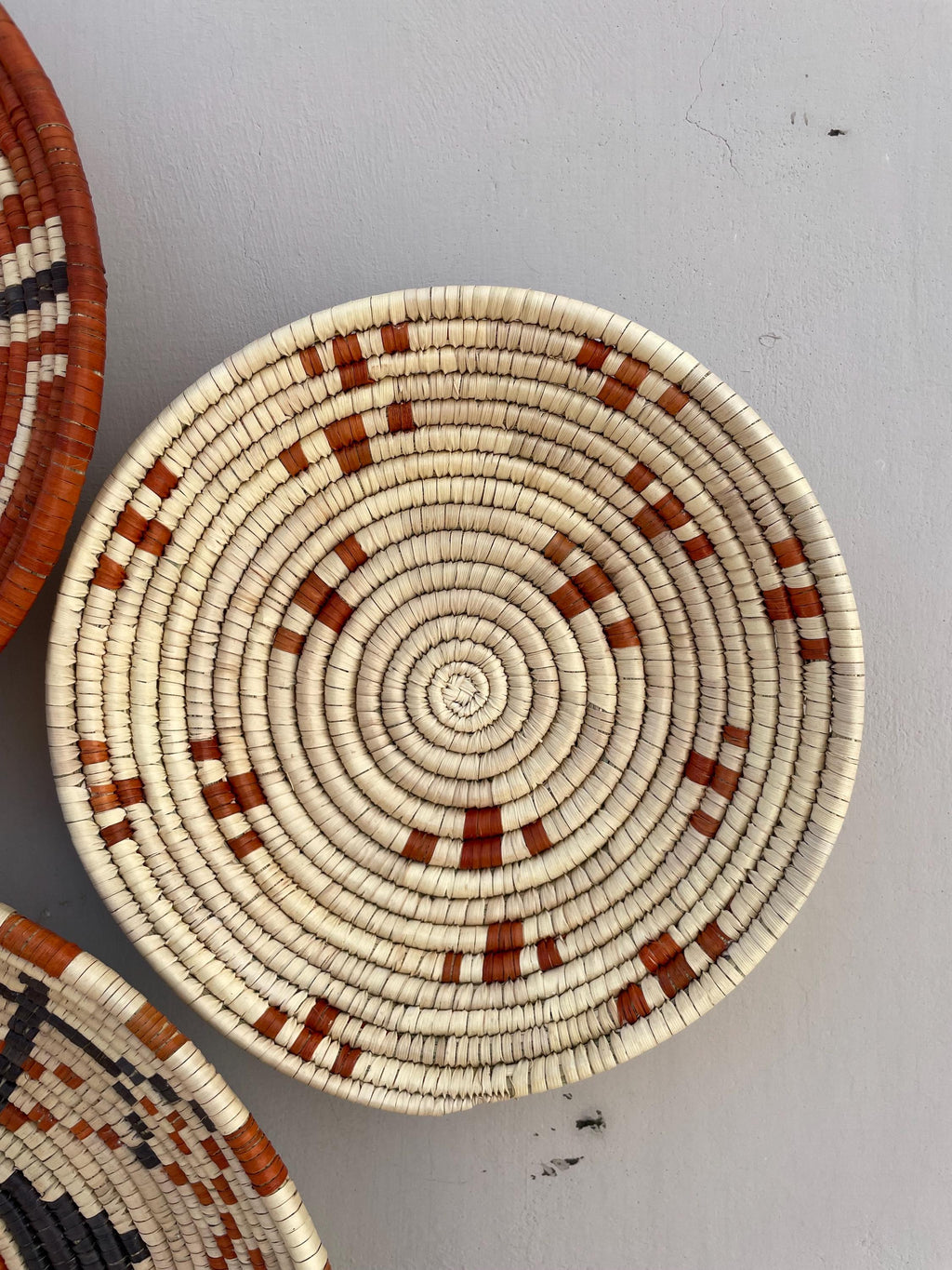 Woven Wall Basket Set Of 9, Handwoven African Baskets for Wall Decor, Neutral Rustic Boho Wall Art, Tribal Home Decor, Fall Wall Hangings