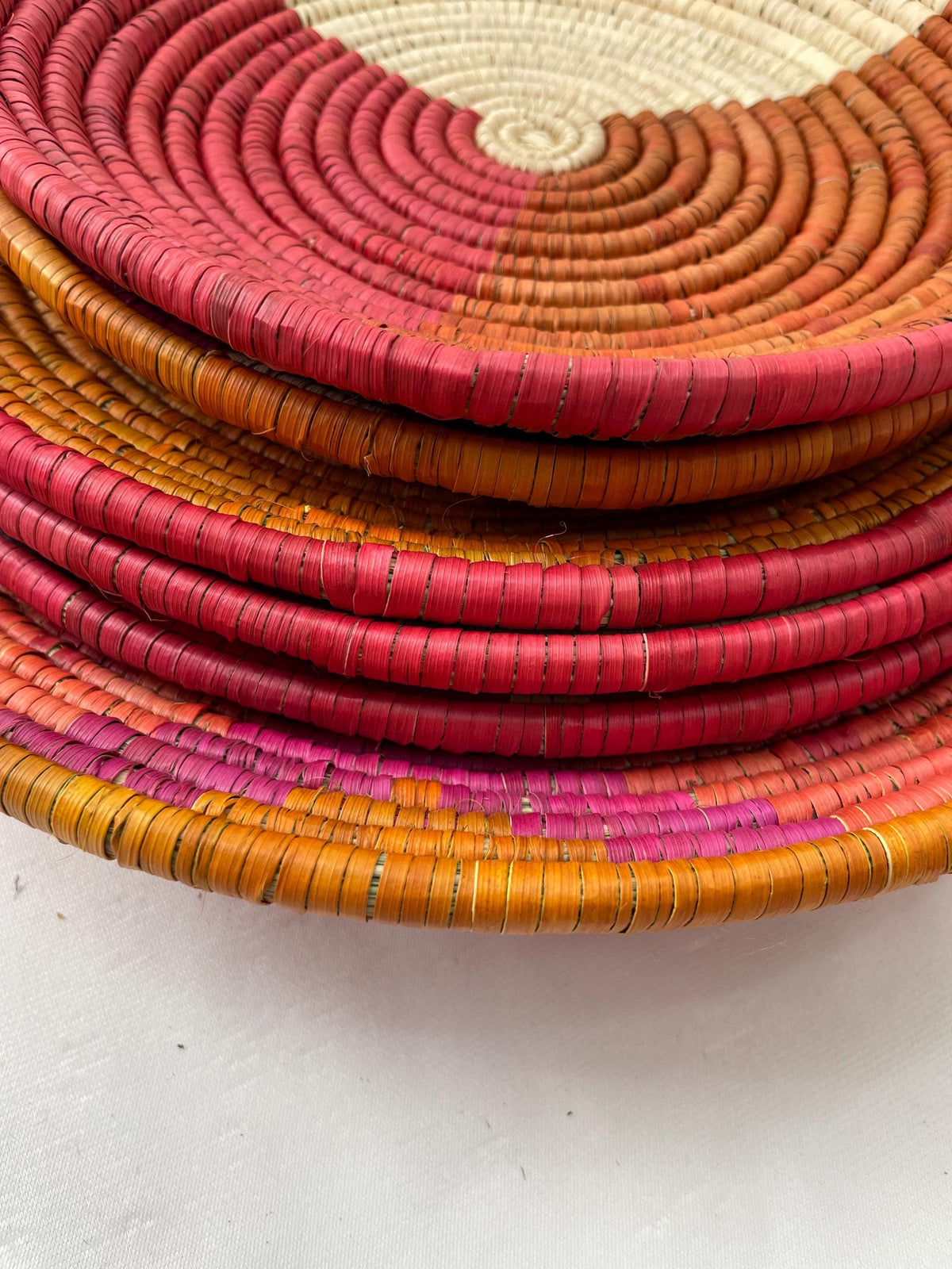 Handwoven Wall Basket Set Of 8, Decorative Bowl Basket, Boho African Baskets, Made With Sea Grass & Palm Leaves, Colorfu Rustic Wall Decor