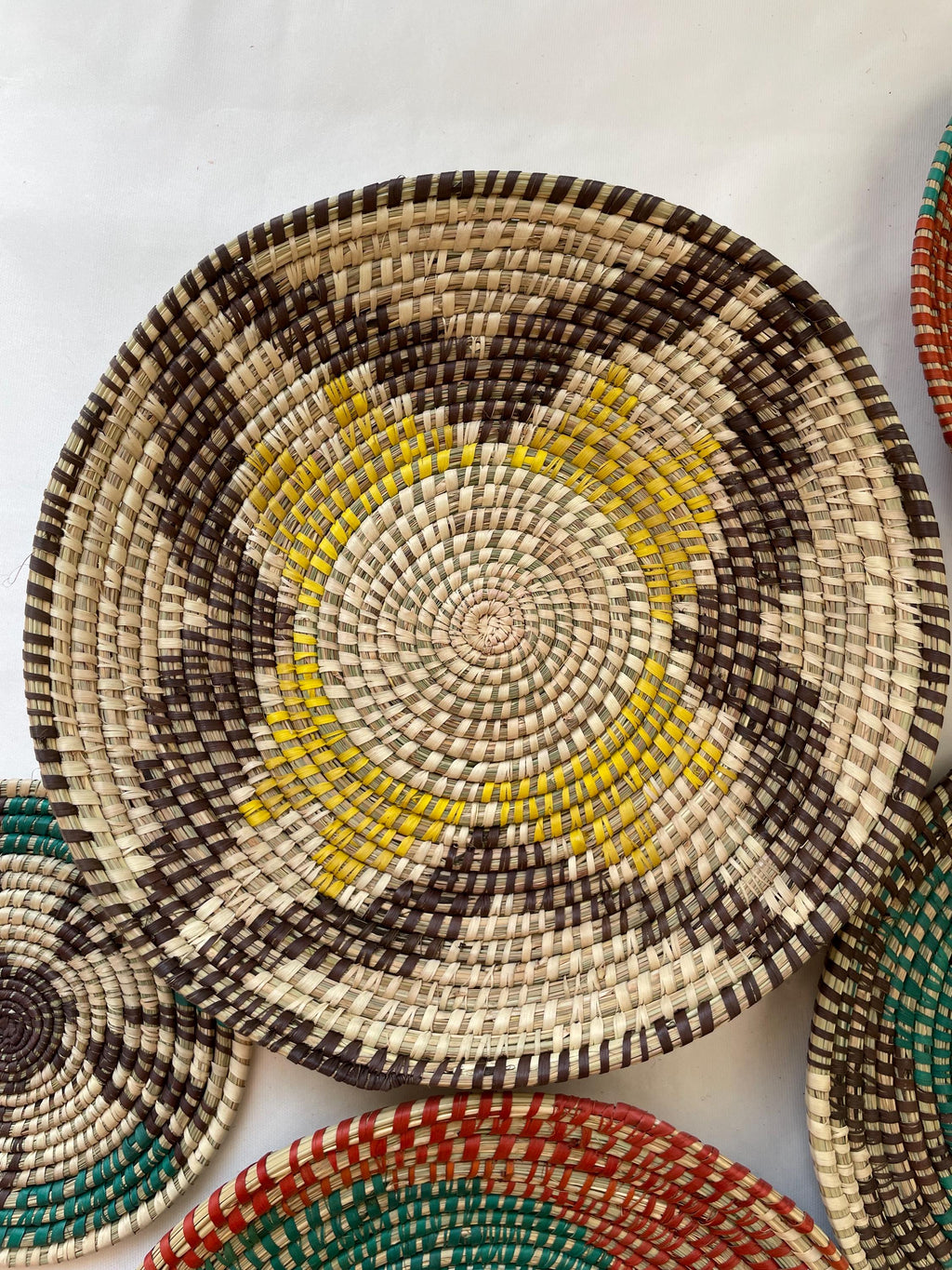 Handwoven Wall Baskets Set Of 9; Boho Wall Decor, Rustic Woven Basket Wall Decor, Handmade Eco-Friendly Seagrass Basket, Housewarming Gift