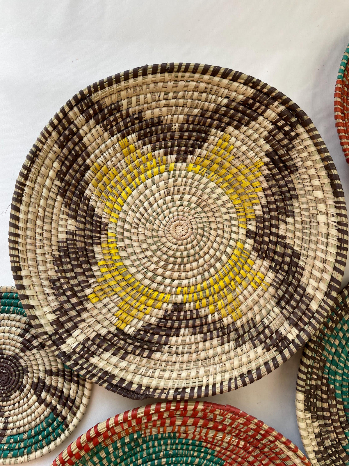 Handwoven Wall Baskets Set Of 9; Boho Wall Decor, Rustic Woven Basket Wall Decor, Handmade Eco-Friendly Seagrass Basket, Housewarming Gift