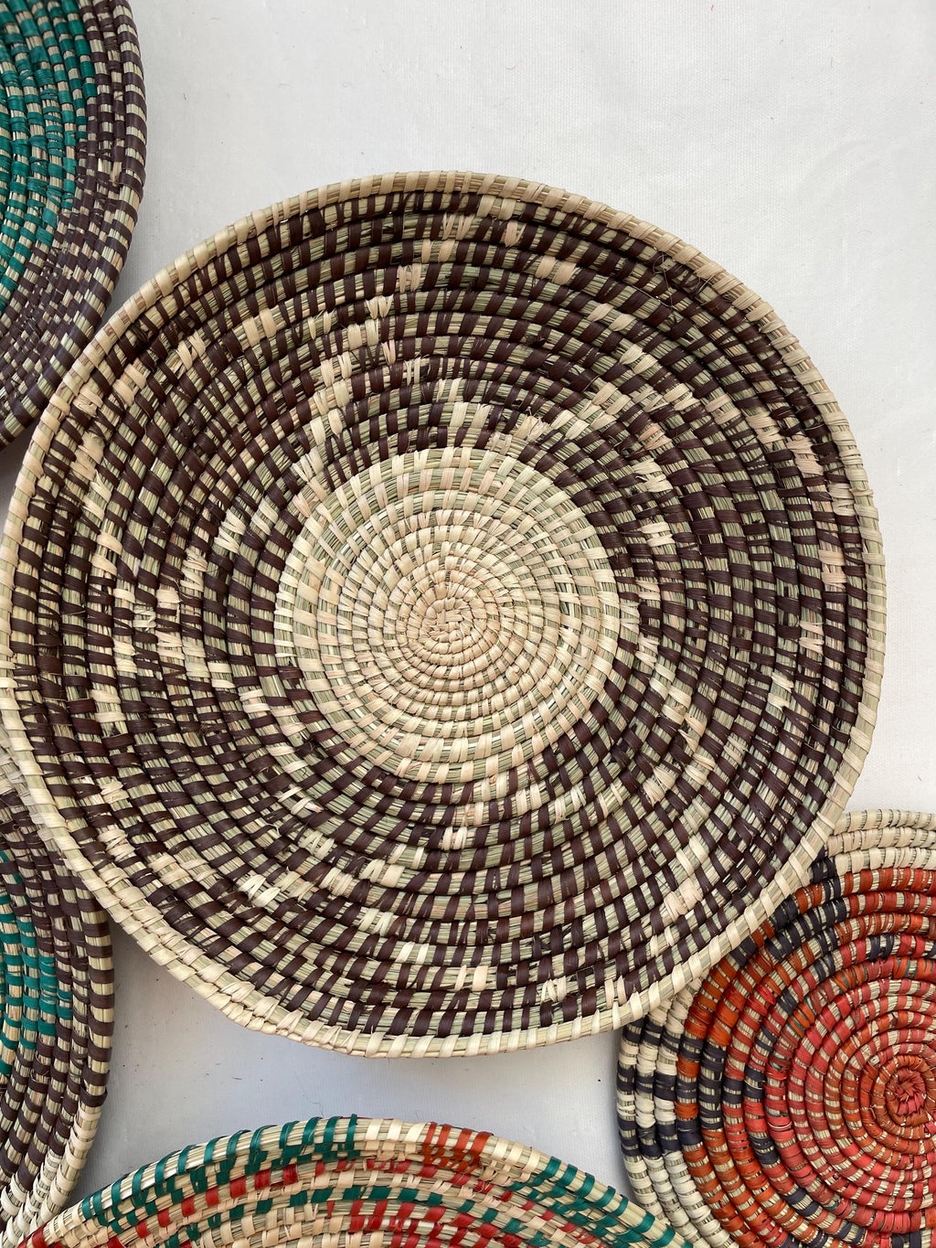 Handwoven Wall Baskets Set Of 9; Boho Wall Decor, Rustic Woven Basket Wall Decor, Handmade Eco-Friendly Seagrass Basket, Housewarming Gift