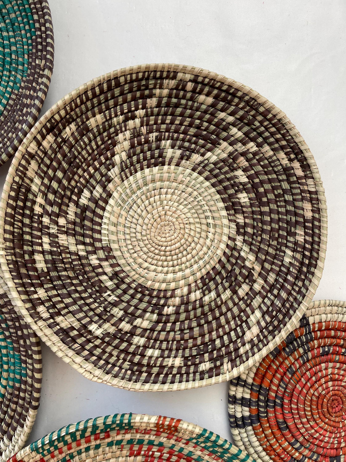 Handwoven Wall Baskets Set Of 9; Boho Wall Decor, Rustic Woven Basket Wall Decor, Handmade Eco-Friendly Seagrass Basket, Housewarming Gift