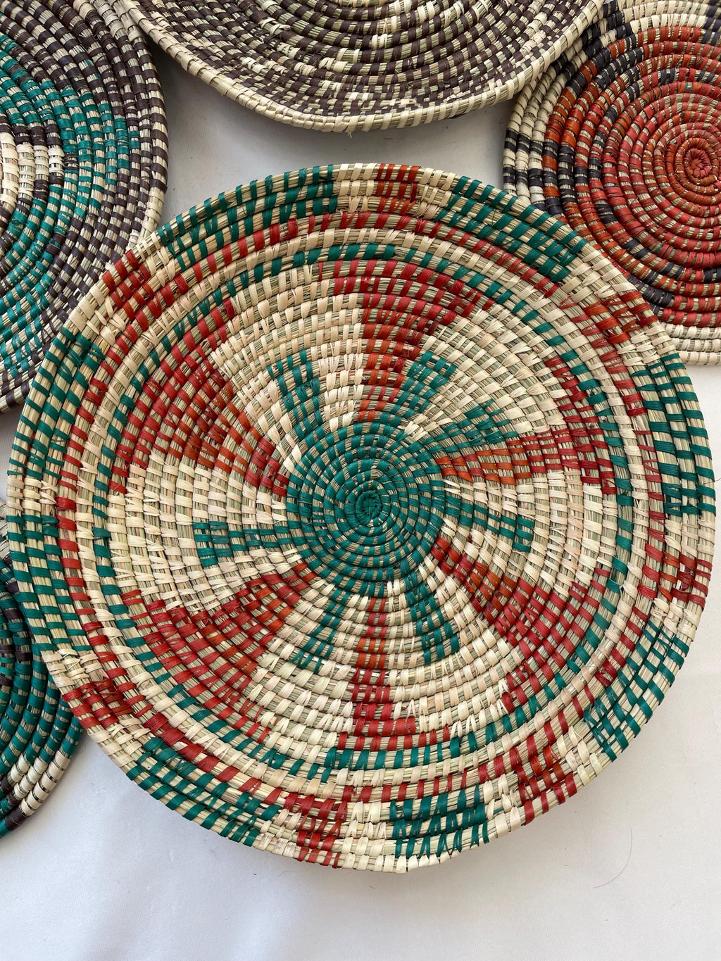 Handwoven Wall Baskets Set Of 9; Boho Wall Decor, Rustic Woven Basket Wall Decor, Handmade Eco-Friendly Seagrass Basket, Housewarming Gift