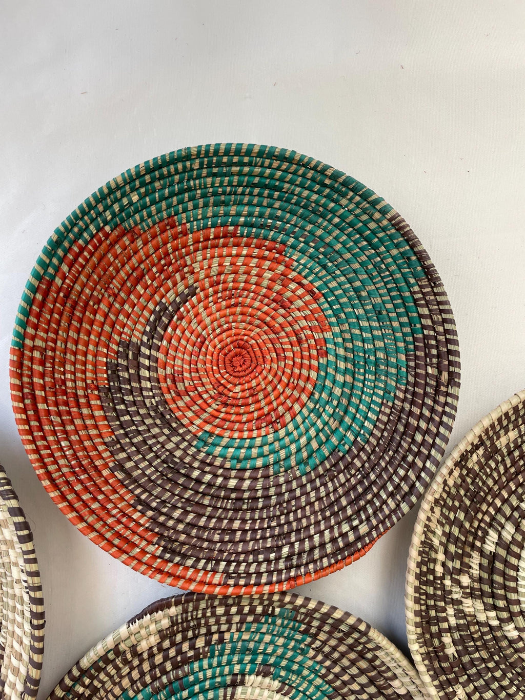 Handwoven Wall Baskets Set Of 9; Boho Wall Decor, Rustic Woven Basket Wall Decor, Handmade Eco-Friendly Seagrass Basket, Housewarming Gift