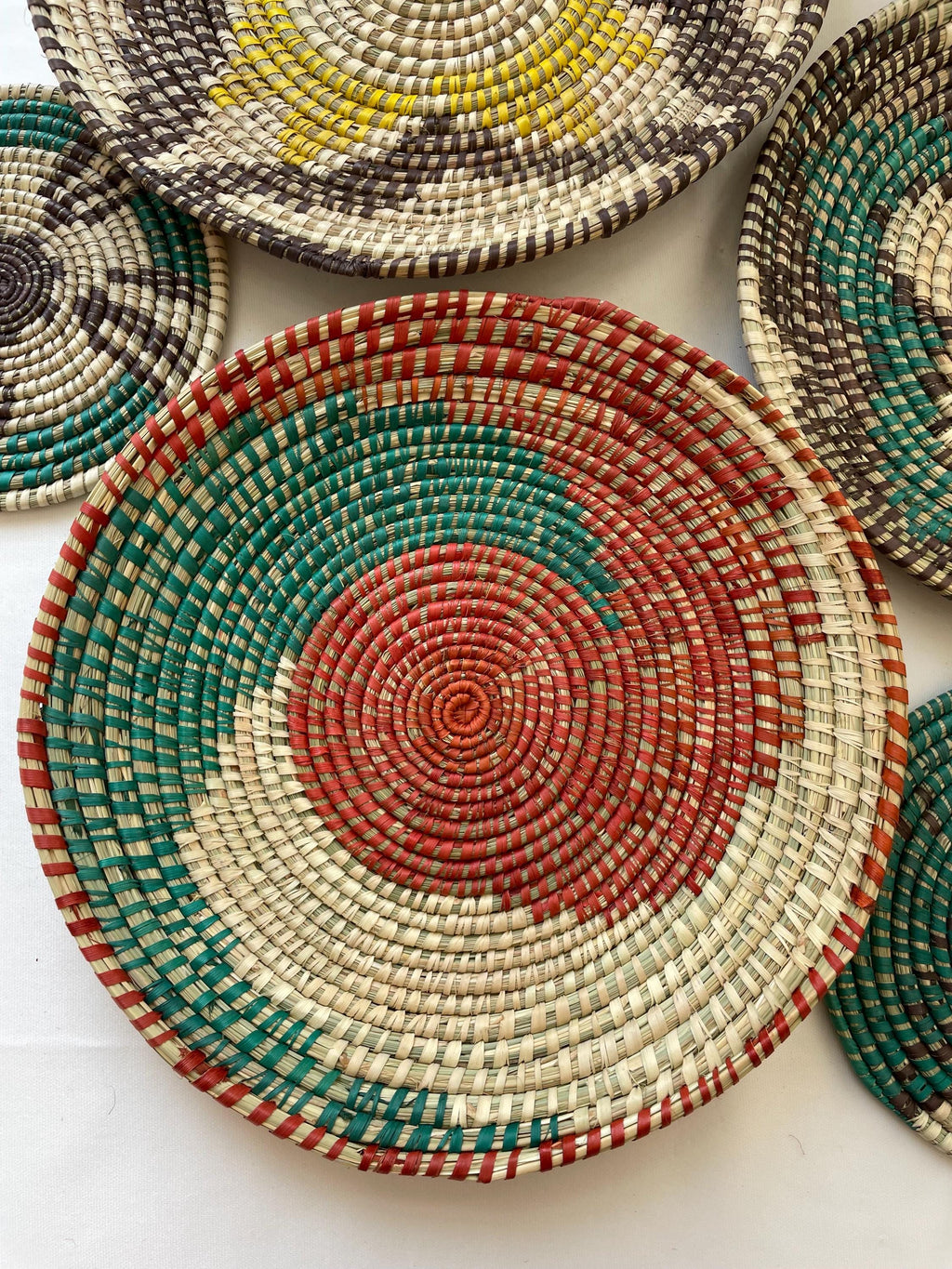 Handwoven Wall Baskets Set Of 9; Boho Wall Decor, Rustic Woven Basket Wall Decor, Handmade Eco-Friendly Seagrass Basket, Housewarming Gift
