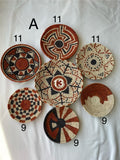 Woven Wall Basket Set Of 7, Handwoven African Baskets for Wall Decor, Neutral Rustic Boho Wall Art, Tribal Home Decor, Earthy tone Baskets