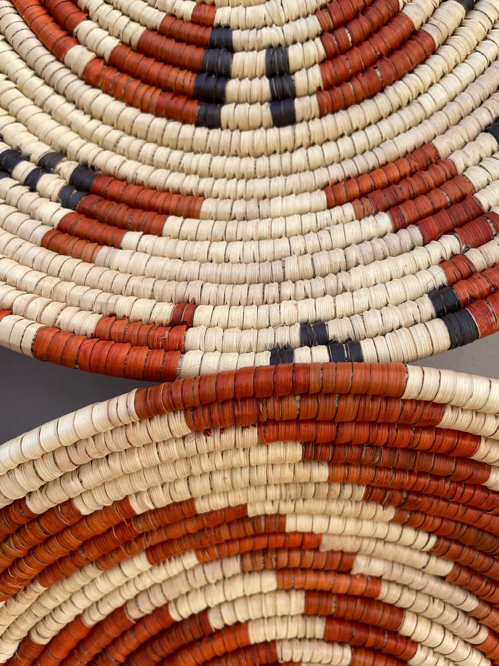 Woven Wall Basket Set Of 7, Handwoven African Baskets for Wall Decor, Neutral Rustic Boho Wall Art, Tribal Home Decor, Earthy tone Baskets