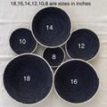 Extra Large Black Woven Wall Baskets Set 6, Handwoven African Bowl Basket Art,  Rustic Farmhouse & Halloween Home Decor, Wabi-Sabi Hangings