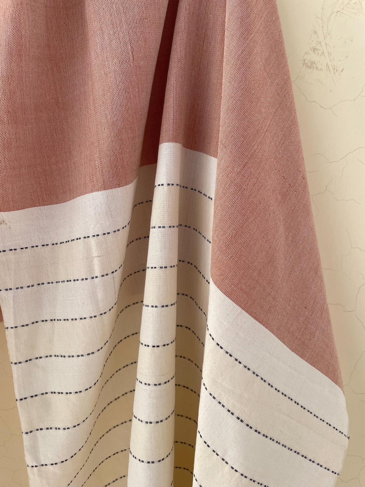 Handwoven Cotton Rebozo Shawl: Pakistani Artisan Scarf, Pregnancy & Labor Support, Gift For Boy Mom To Be, 32 X 106 inch With Fringes