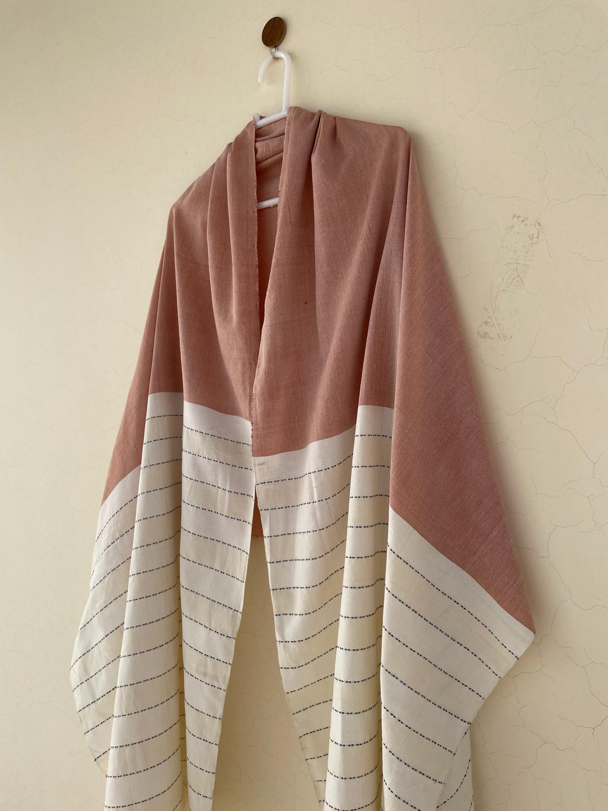 Handwoven Cotton Rebozo Shawl: Pakistani Artisan Scarf, Pregnancy & Labor Support, Gift For Boy Mom To Be, 32 X 106 inch With Fringes