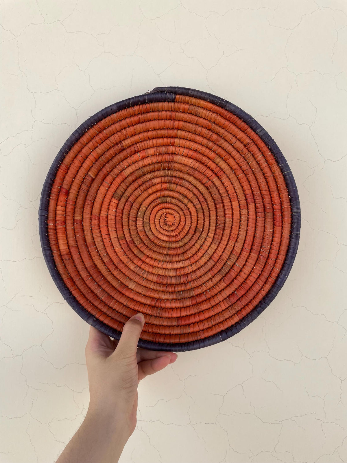 X Large Woven Wall Basket Set Of 6, Handwoven Baskets for Wall Decor, Terracotta Rustic Boho Wall Art, Tribal Home Decor, Christmas Hangings