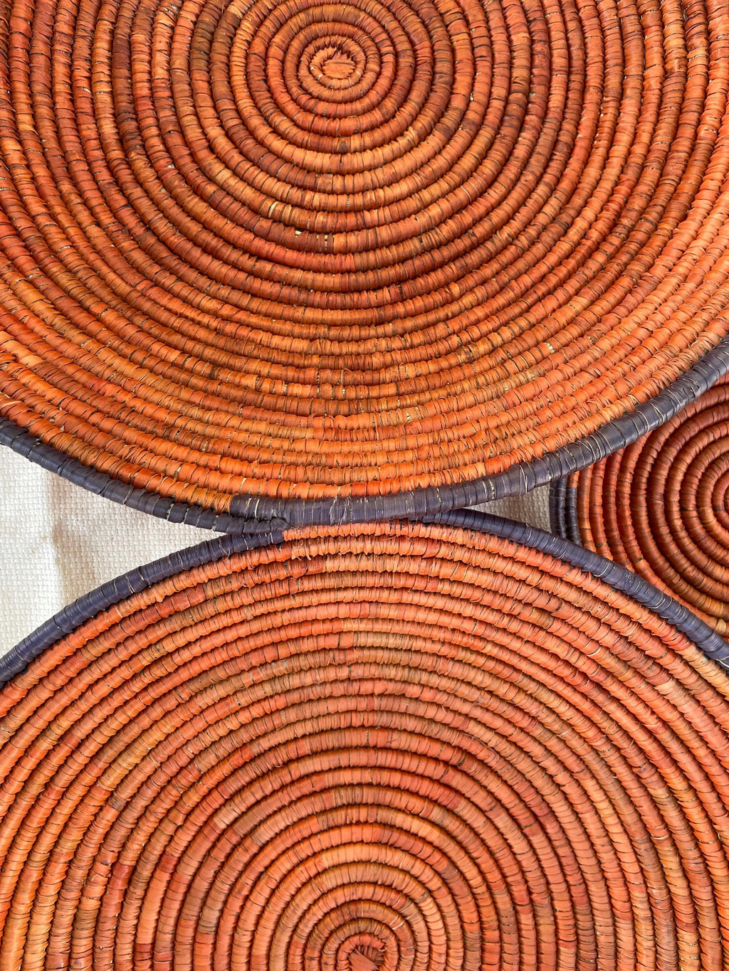 X Large Woven Wall Basket Set Of 6, Handwoven Baskets for Wall Decor, Terracotta Rustic Boho Wall Art, Tribal Home Decor, Collector Pieces