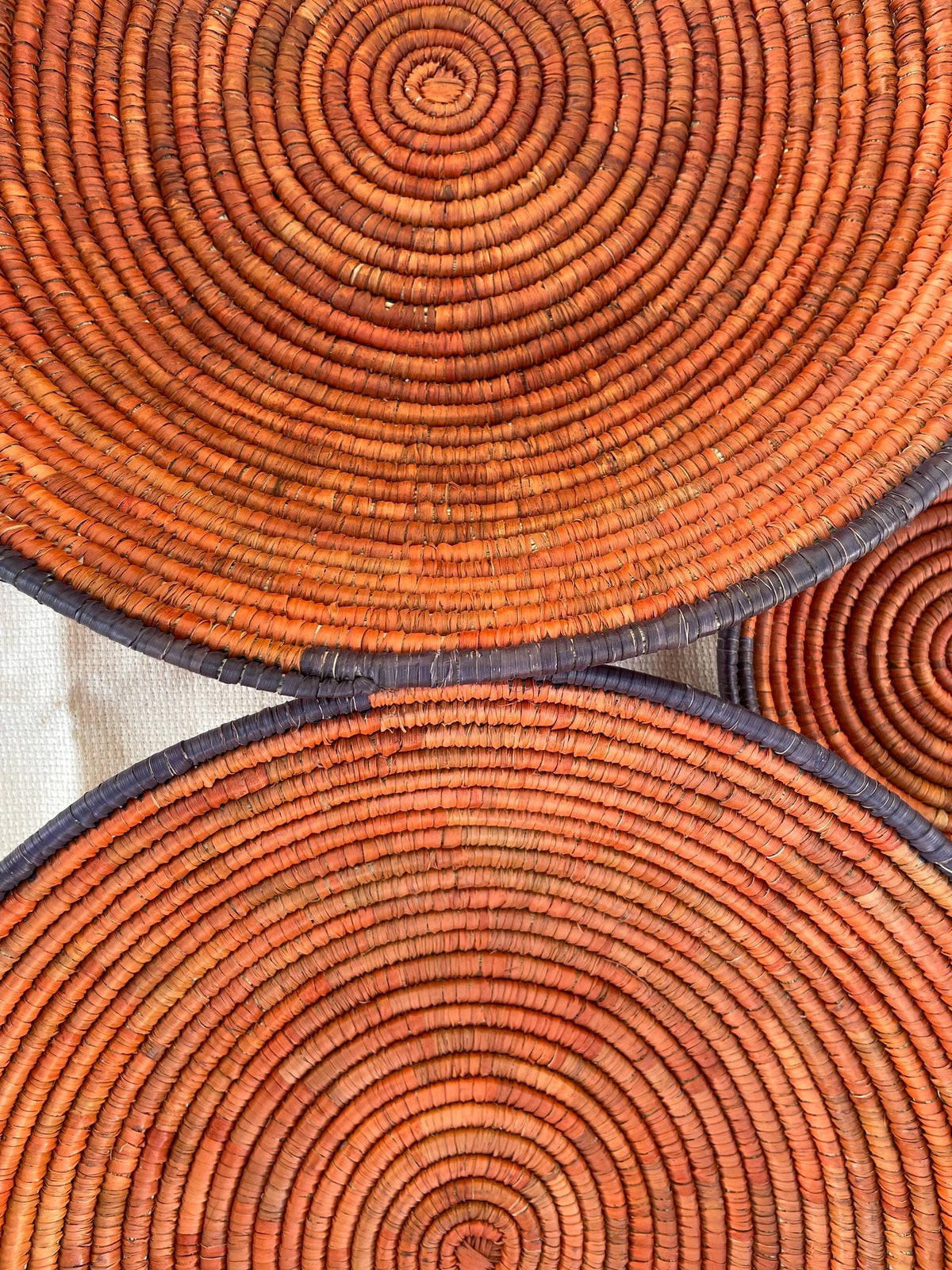 X Large Woven Wall Basket Set Of 6, Handwoven Baskets for Wall Decor, Terracotta Rustic Boho Wall Art, Tribal Home Decor, Collector Pieces