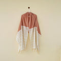 Handwoven Cotton Rebozo Shawl: Pakistani Artisan Scarf, Pregnancy & Labor Support, Gift For Boy Mom To Be, 32 X 106 inch With Fringes