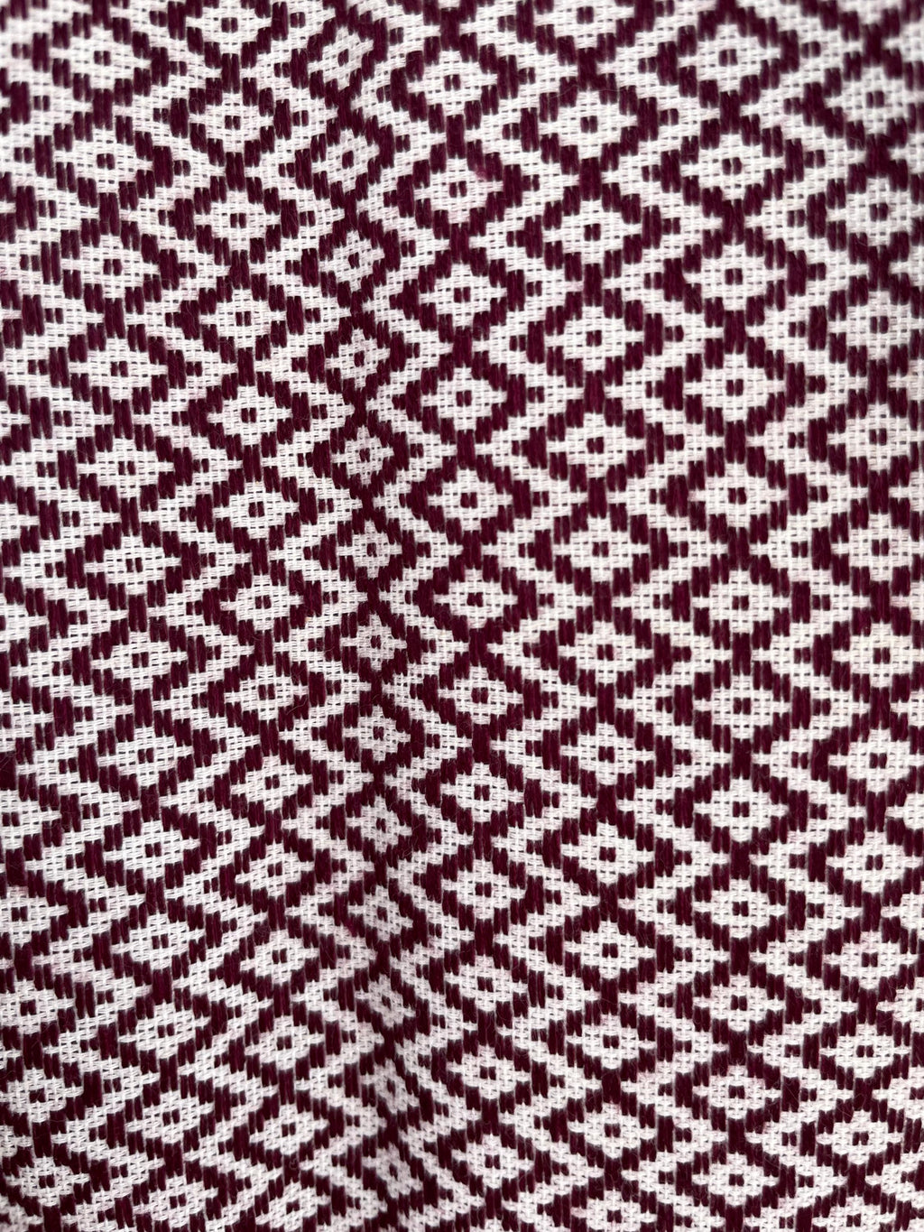 Handwoven Cotton Rebozo | Maroon & Black Mexican Shawl With Fringes| Pedal Loom Woven in Pakistan | 35X100 In
